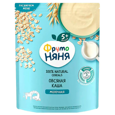 Каша молочная овсяная 200 г от 5 месяцев ФрутоНяня 91359 1